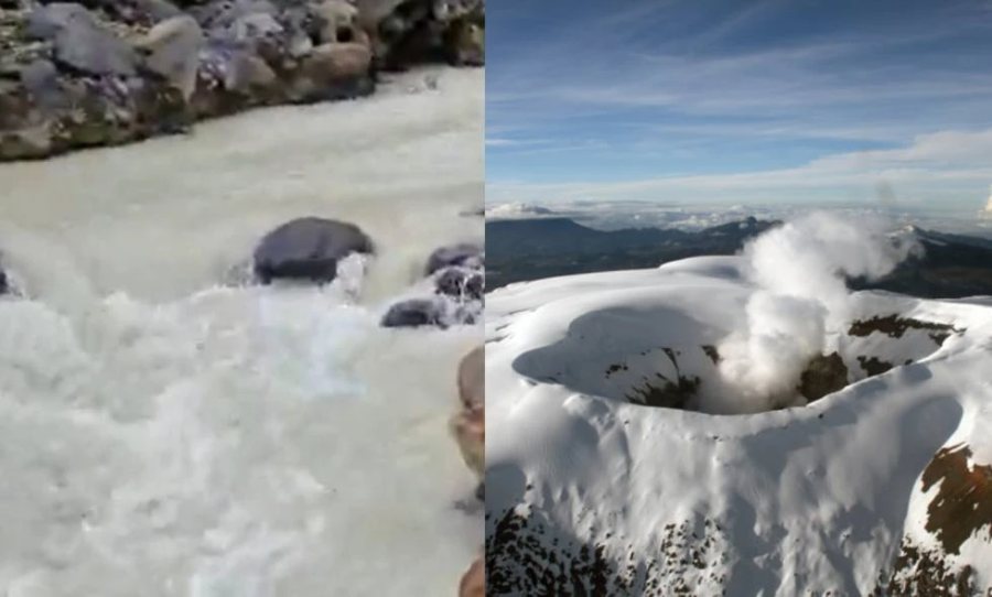 VIDEO: Río en Tolima se ve de color gris por caída de ceniza del volcán Nevado del Ruiz