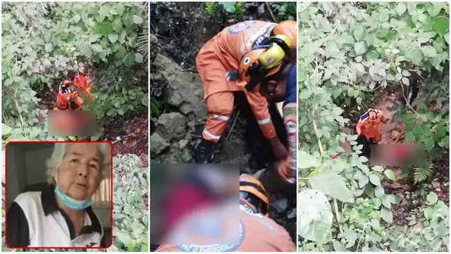 Rescatan de una quebrada en Piedecuesta a una abuelita reportada como desaparecida.