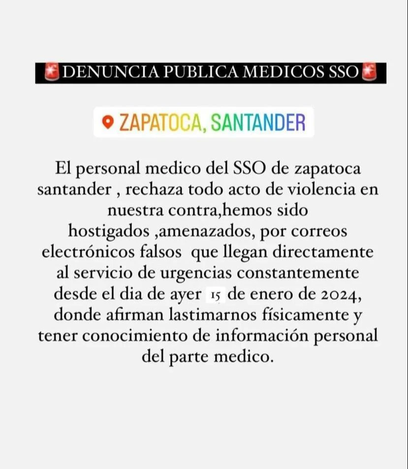 Denuncian amenazas a médicos de hospital de Zapatoca, una de ellas fue apuñalada - imagen 4