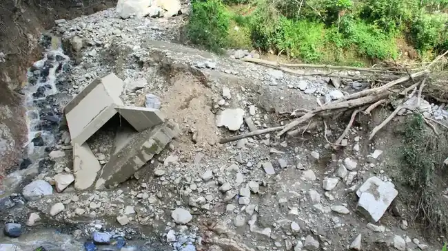 Torrencial aguacero en Guaca, dejó a varias familias completamente incomunicadas y sin agua potable. La quebrada arrasó con todo a su paso - imagen 2