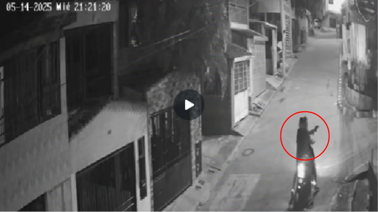 Cámaras captan ataque a disparos en Piedecuesta, joven se salvó de morir