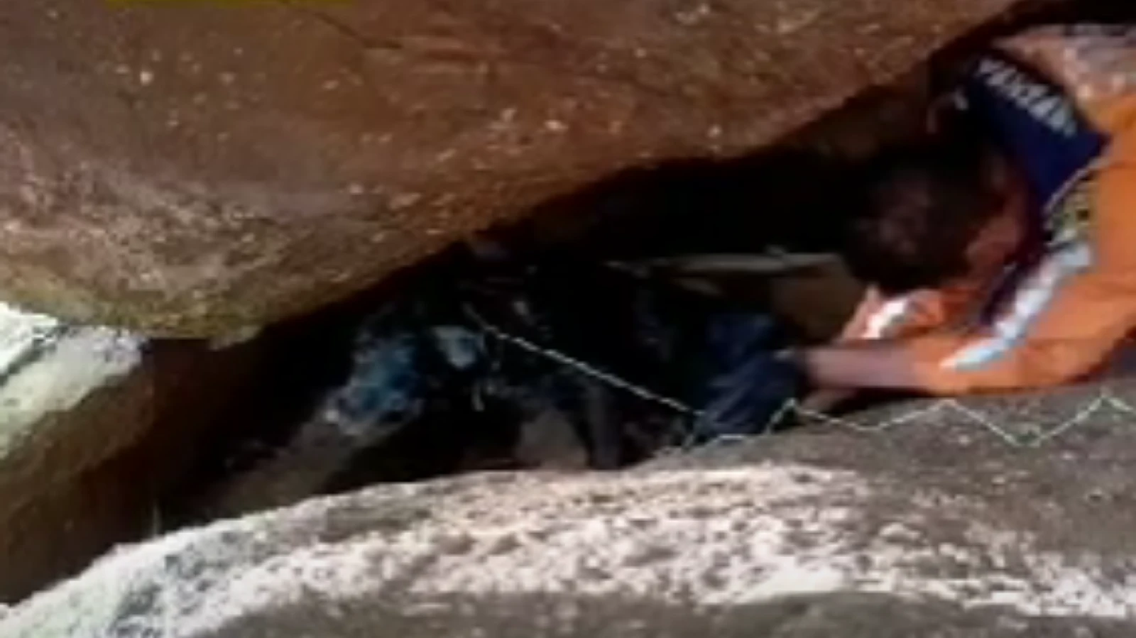 Defensa Civil rescató a perro herido tras días atrapado en cueva, Piedecuesta
